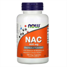 NOW NAC, N-ацетилцистеин, 600 мг, 100 капсул