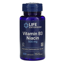 Life Extension Витамин B3 (ниацин), 500 мг, 100 капсул