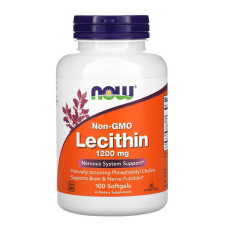 NOW Foods лецитин, 1200 мг, 100 мягких таблеток