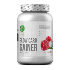 Nature Foods Slow Carb Gainer 1000g (Банка) (Малина)