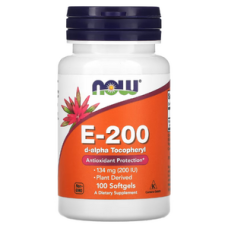 NOW Foods, E-200 134 мг (200 МЕ), 100 мягких таблеток