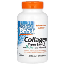 Doctor's Best, Collagen Types 1 and 3 with Peptan and Vitamin C, 1,000 mg, 180 Tablets