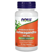 NOW Foods, Ashwagandha, Standardized Extract, 450 mg, 90 капсул