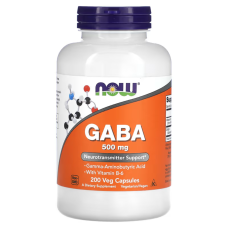 NOW Foods, GABA with Vitamin B-6, 500 mg, 200 капсул