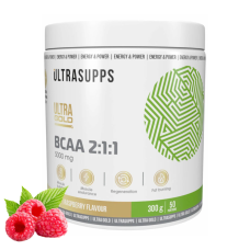 UltraSupps Ultra Gold BCAA 2:1:1, 300g - малина