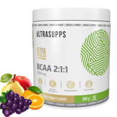 UltraSupps Ultra Gold BCAA 2:1:1, 300g - фруктовый пунш